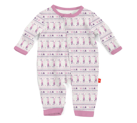 Pyjamas avec fermeture aimantée mini coyote sans pied -rose-  - Magnetic Me -