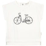 T-shirt blanc bicyclette  - Miles baby