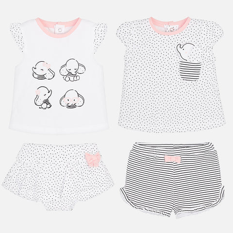 Set t-shirts et shorts combinés imprimés bébé fille nouveau-né - Mayoral