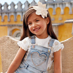 T-shirt manches courtes à pois fille doré - Mayoral