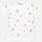 T-shirt manches courtes à pois fille doré - Mayoral