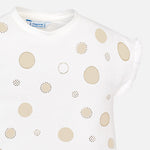 T-shirt manches courtes à pois fille doré - Mayoral