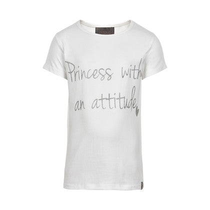 T-shirt Princess with an attitude  fille - Creamie