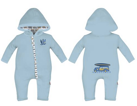 Pyjamas avec fermeture aimantée motif de voitures en coton manches courtes et short -bleu- Magnetic Me - - Hibox-Mini
